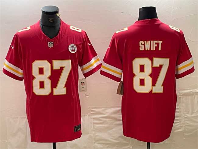 Men%27s Kansas City Chiefs #87 Taylor Swift Red F.U.S.E. Vapor Untouchable Limited Jersey